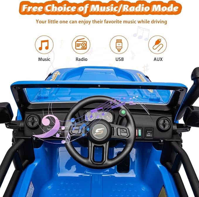 Hetoy 24V 2 Seater Ride On Car for Kids, Electric Truck - Image 3