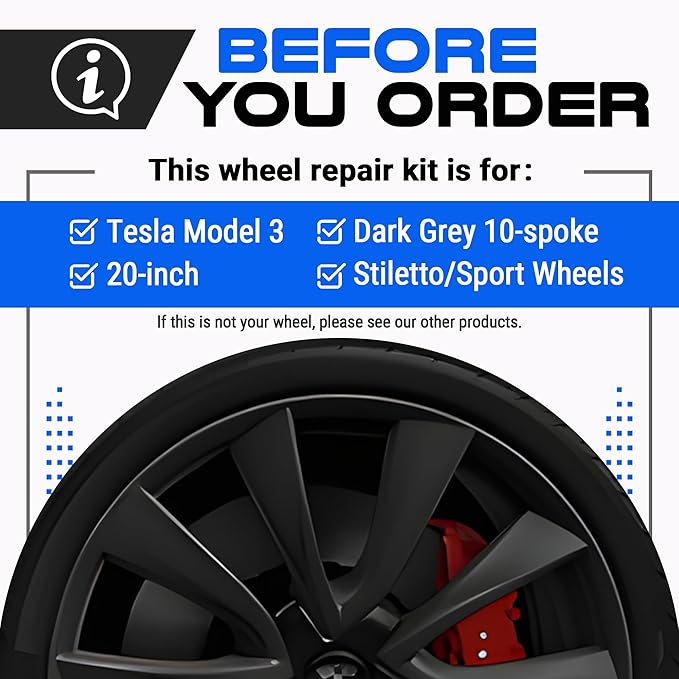 Premium Tesla Wheel Curb Rash Repair Kit - Image 2