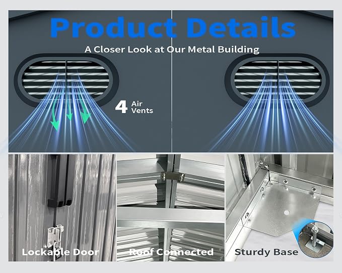 10x20 Metal Shed, Metal Garage Building - Image 4
