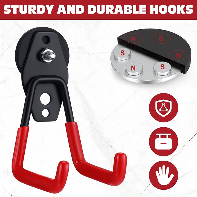 Landhoow Large Magnetic Hooks Heavy Duty Garage Magnet Hooks Strong Storage - Image 5