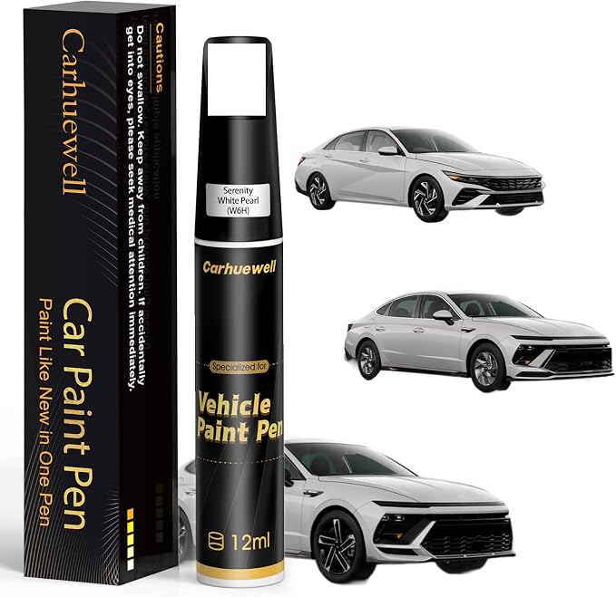 Serenity White Pearl Touch Up Paint Compatible by Carhuewell