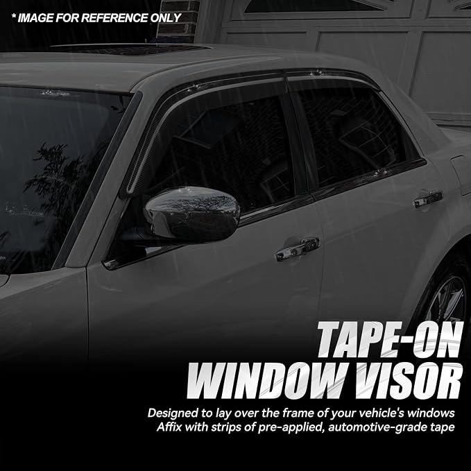 Auto Dynasty 4Pcs Carbon Fiber Pattern Window Visors Compatible - Image 3
