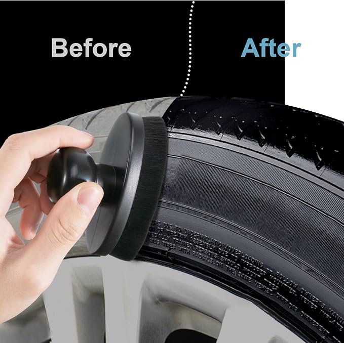 UNIMEIX Tire Shine Applicator Brush Large Vegan Oval Tire Shine Brush - Image 4