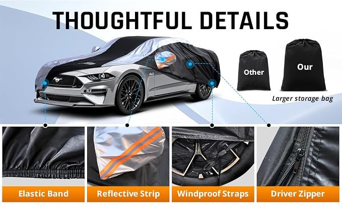 Mustang Car Cover Waterproof All Weather - Image 5