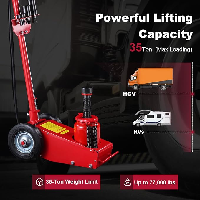 Stark USA Heavy Duty 35-Ton Air Hydraulic Floor Jack - Image 2