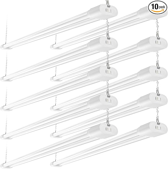 Ensenior 10 Pack Linkable Led Shop Light 4ft by Ensenior