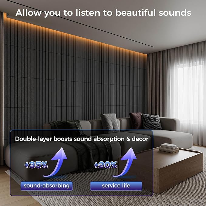 8 Pack Large Soundproof Wall Panels, 15.7 x 15.7 x 0.47 in Sound Proof Foam - Image 3