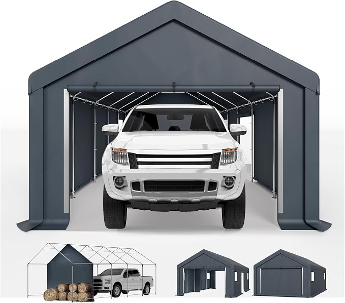 Sophia & William Carport Storage Shed 13x24 ft Portable, Heavy Duty Car Port by SophiaWilliam