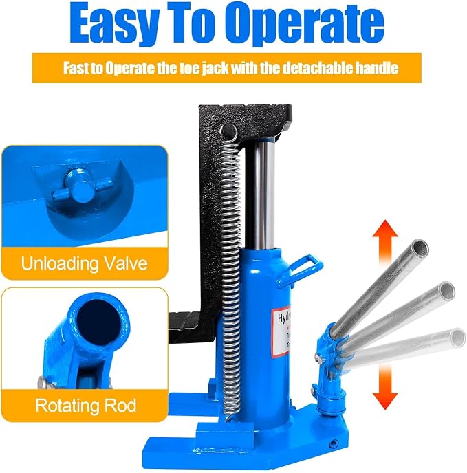 Hydraulic Toe Jack Lift, 10 Tons to 20 Tons, Stainless Steel Air Hydraulic Claw - Image 3