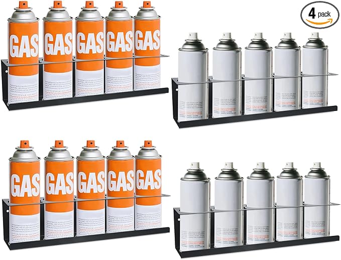 Aerosol Spray Can Holder Rack 4 Packs, Spray Bottle Organizer Wall Mounted by Urenwp
