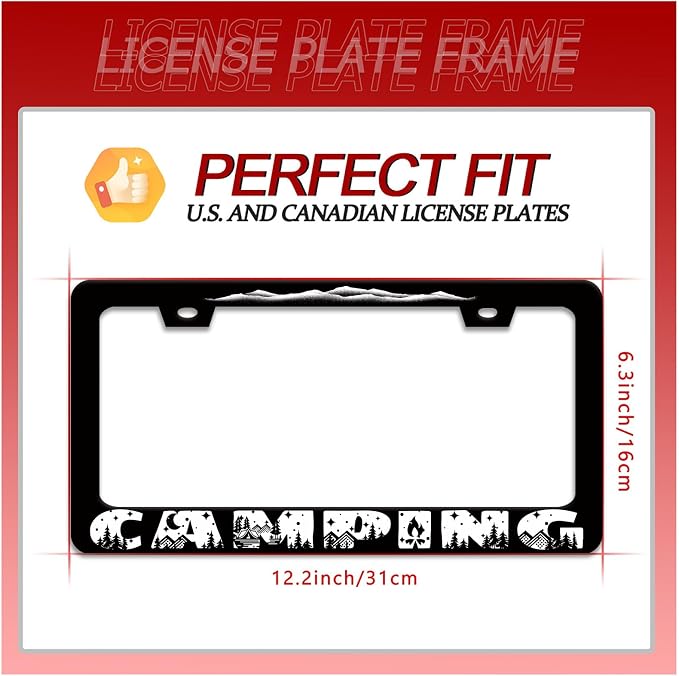 Camping License Plate Frame Mountains License Plate Holder Forest - Image 2