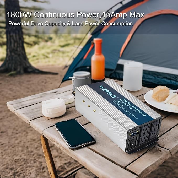 WZRELB 1800W Pure Sine Wave Inverter 36V DC to 110V 120V AC, Car Power Inverter - Image 3