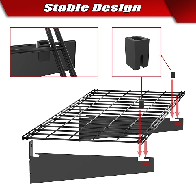 WALMANN 2 Pack Garage Wall Mount Shelves, 45x15 inch Wall Mounted Storage - Image 5