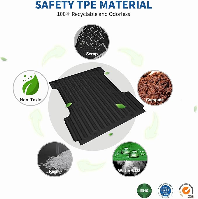 OEDRO Truck Bed Mat Fit for 2024 2025 Toyota Tacoma 5FT, TPE All Weather 2024 - Image 7