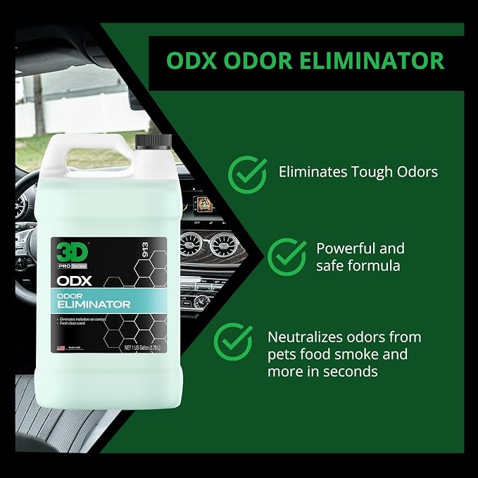 3D ODX - Automotive Odor Eliminator - Deodorizes Pet, & Other Linger Odors - - Image 3