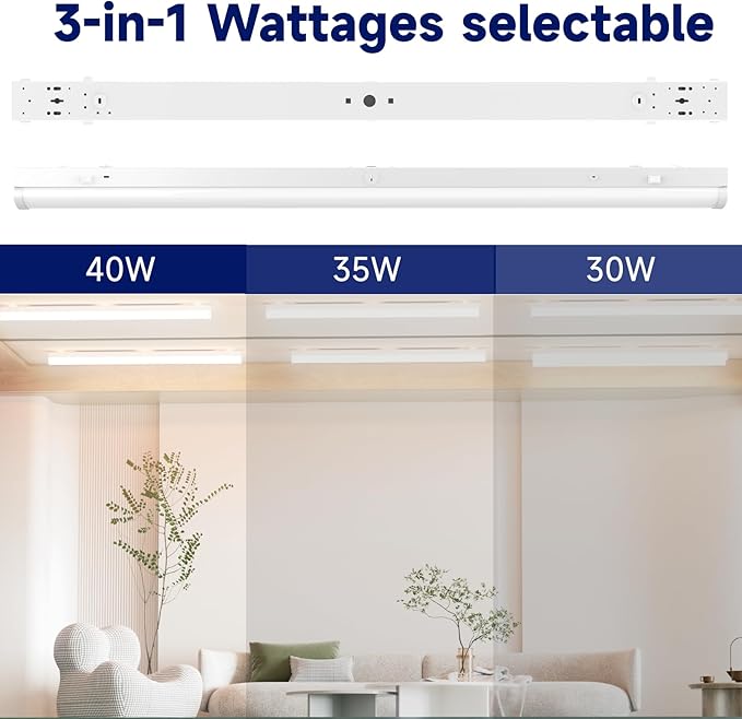 4FT LED Linear Strip Light, LED Shop Lights 40W/35W/30W Selectable, 4 Color - Image 3