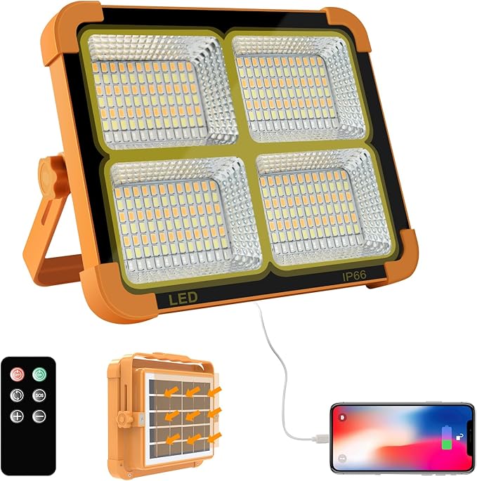 Portable LED Work Solar Light 100W 16500mAh 10000 LM by CosyEasy