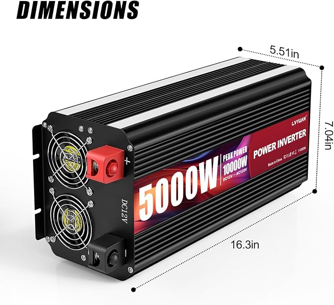 LVYUAN 5000 Watt Power Inverter 12V to 110V 120V - Image 7