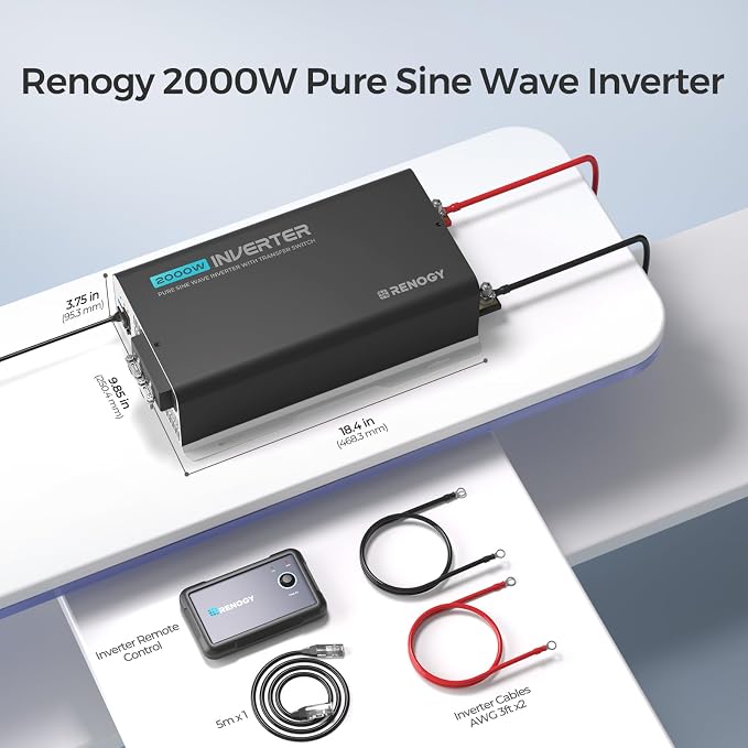 Renogy Inverter PUH, 2000W Pure Sine Wave Power Inverter - Image 8