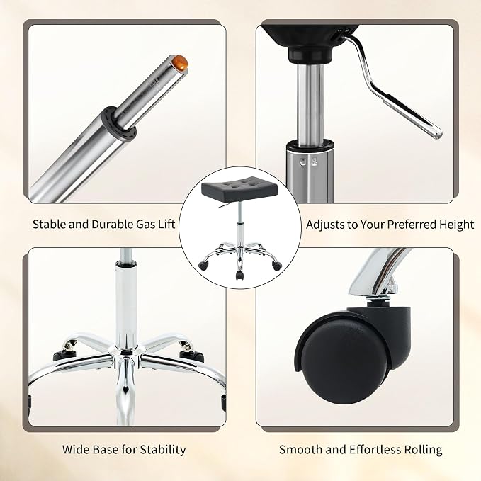 Ergonomic Rolling Shop Stool Salon Stool - Image 5