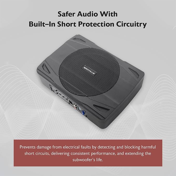 Rockville SS8P 400W 8" Slim Under-Seat Active Subwoofer, High-Level Inputs - Image 6