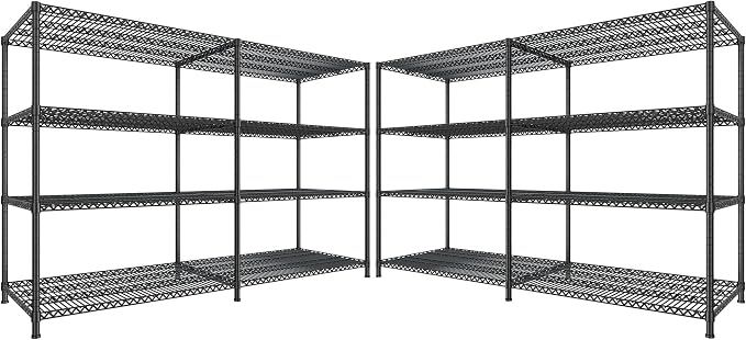 REIBII 81.5''W Storage Shelves 3680LBS Garage Shelving Heavy Duty 4 Tier Metal by REIBII