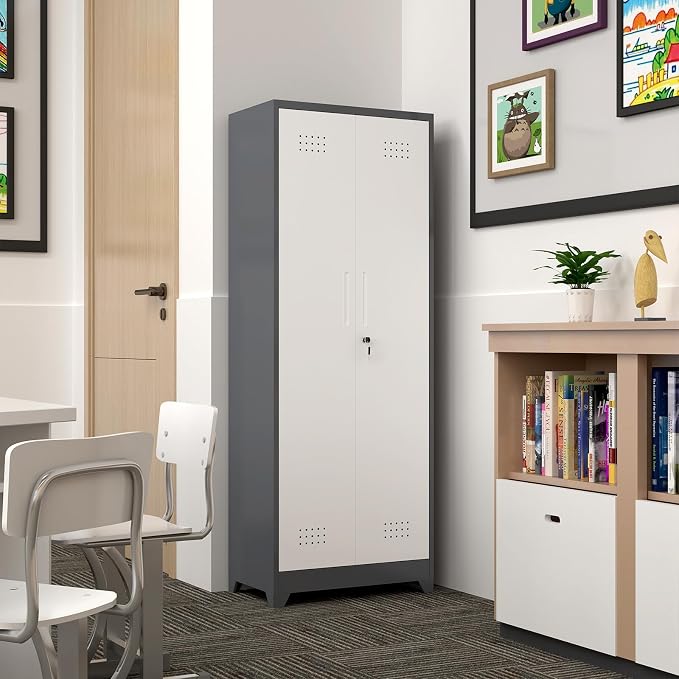 Metal Cabinets with Doors and Adjustable Shelves - Image 2