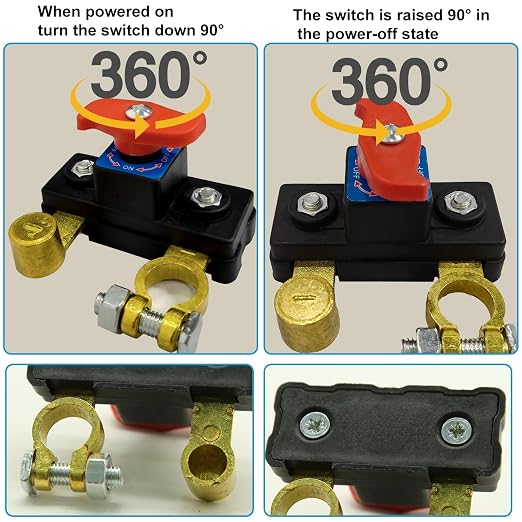 Car Battery Power Cut-Off Switch Breaker, Pure Copper Stable Transmission High - Image 5