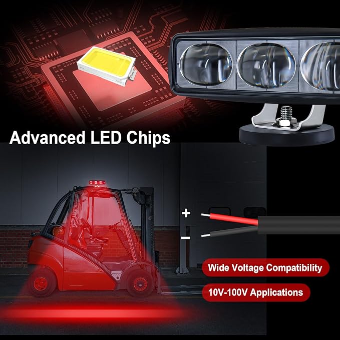 2Pcs Forklift Safety Light Red, 30W Straight Line Forklift and AGV Safety - Image 7