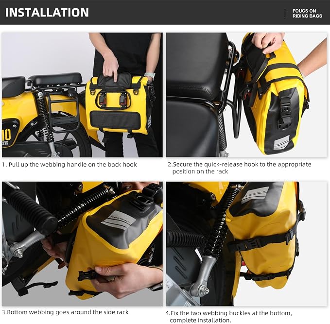 HUNTVP Motorcycle Saddlebags 15L Saddle Bags Motorcycles Single Side Pannier - Image 4