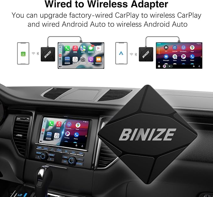 Binize Wirelss Carplay Adapter, Carplay Wireless Dongle - Image 3