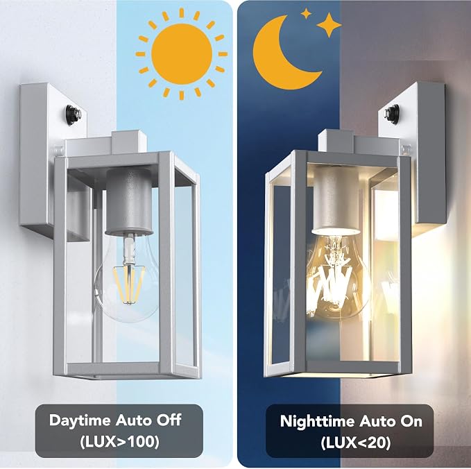 PARTPHONER Dusk to Dawn Outdoor Light Fixtures, Waterproof Exterior Wall Sconce - Image 3