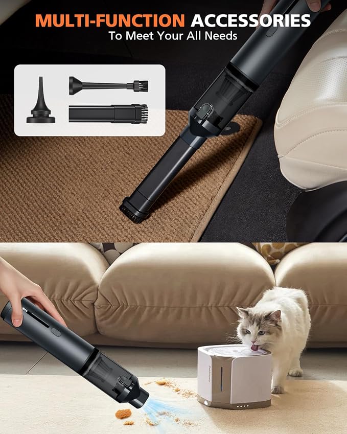 Car Vacuum Portable with 16000Pa Powerful Suction, Handheld Vacuum Cordless - Image 4