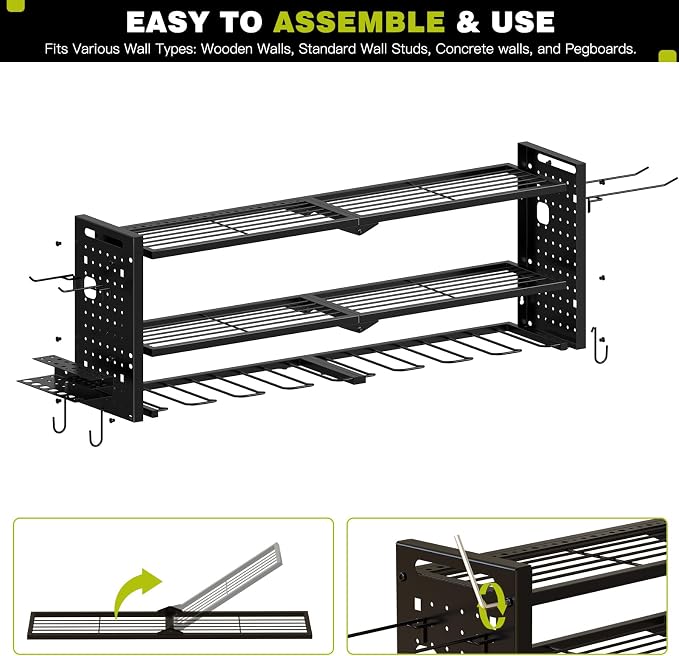 Power Tool Organizer Wall Mount, Cordless Drill Hanger Storage Rack 8 Drill - Image 7