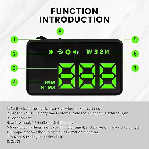 Heads up Display for Cars, Car HUD, Head up Display for Car, Car Speedometer - Image 5