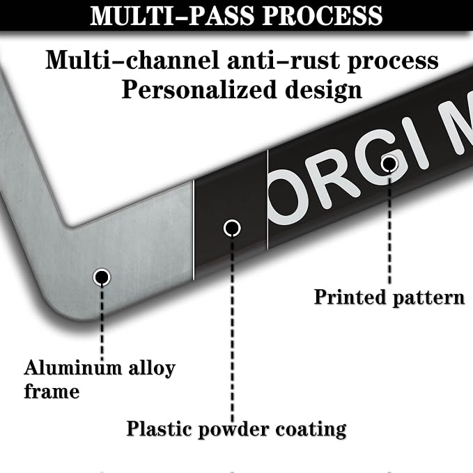 License Plate Frames for Women Black and White License Plate Frame for Men - Image 5