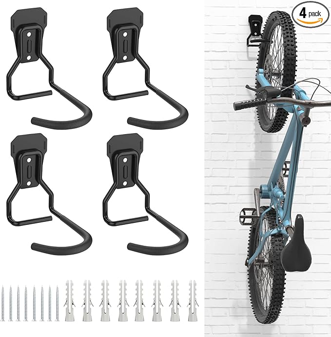 Bike Wall Mount with Fixed Hook, Heavy Duty Bike Storage Rack, Bike Rack by Housolution