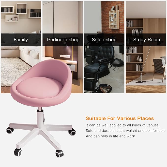 Rolling Stool Set of 6 Rolling Hydraulic Salon Stool - Image 5