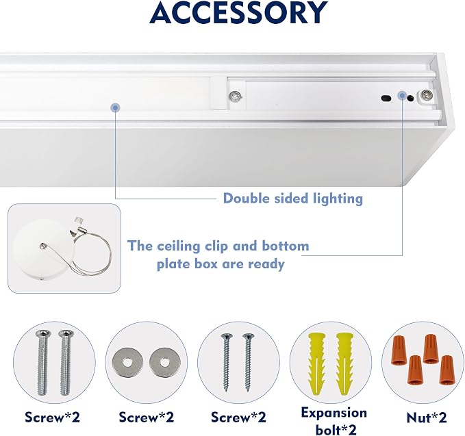 4FT LED Linear Light, 40W Down 15W Up Light, 3000/3500/4000/5000K CCT Selectable - Image 3