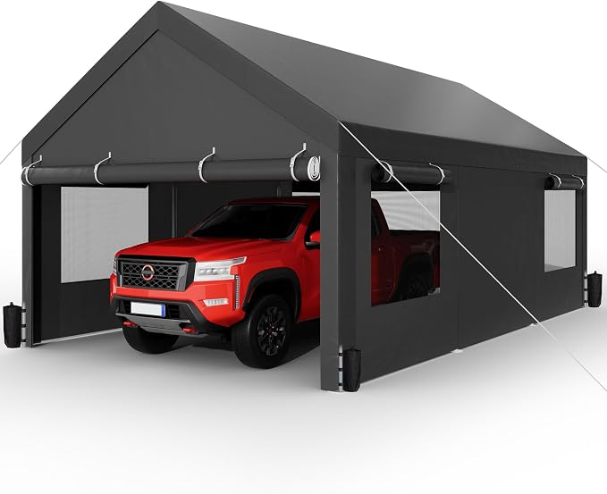 Shintenchi Carport 12' x 20' Heavy Duty Portable Garage, Carport Canopy by Shintenchi