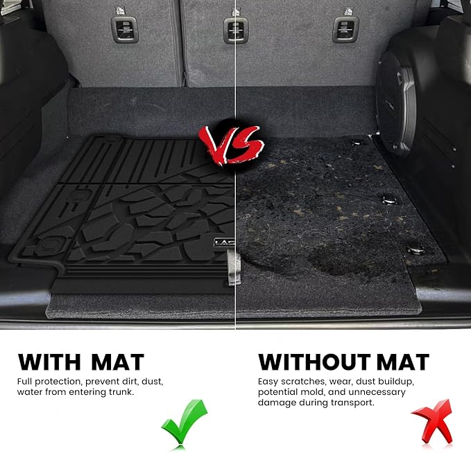 LASFIT Trunk Mat for Jeep Wrangler Unlimited 4XE 2021-2024 2025 4 Door - Image 5