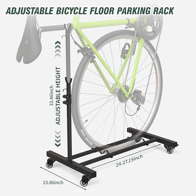Vertical Bike Stand, Upright Bike Parking Rack Floor, Adjustable Bicycle Storage - Image 3