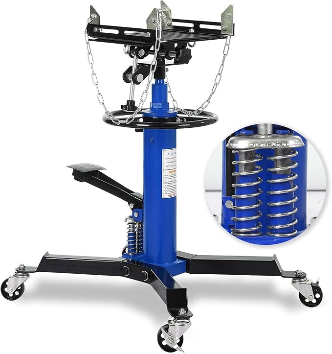 Dual Plunger Hydraulic Transmission Jack 1322lbs Capacity, 33.5"-69" High Lift by JustSmart