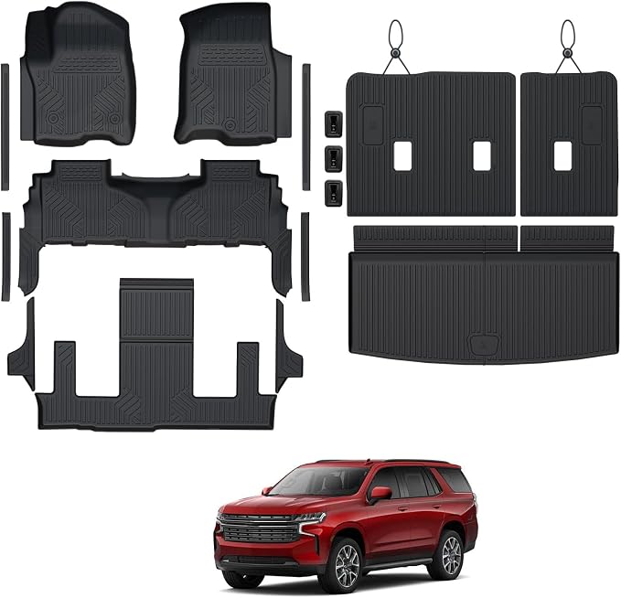 Floor Mats Set for 2021-2025 Chevrolet Chevy Tahoe/GMC Yukon 7 Seats Accessories by GALVAGNITE