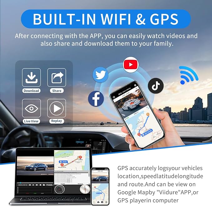 4 Channel Dash Cam Front and Rear, 360°Dash Camera - Image 6