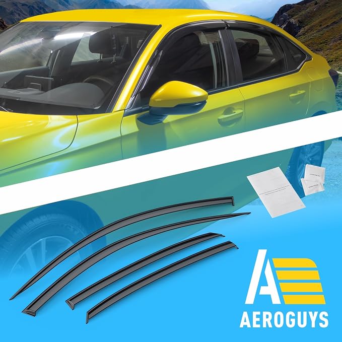 Extra Durable Window Deflectors Tape-On Window Visors Rain Guards Fit - Image 8