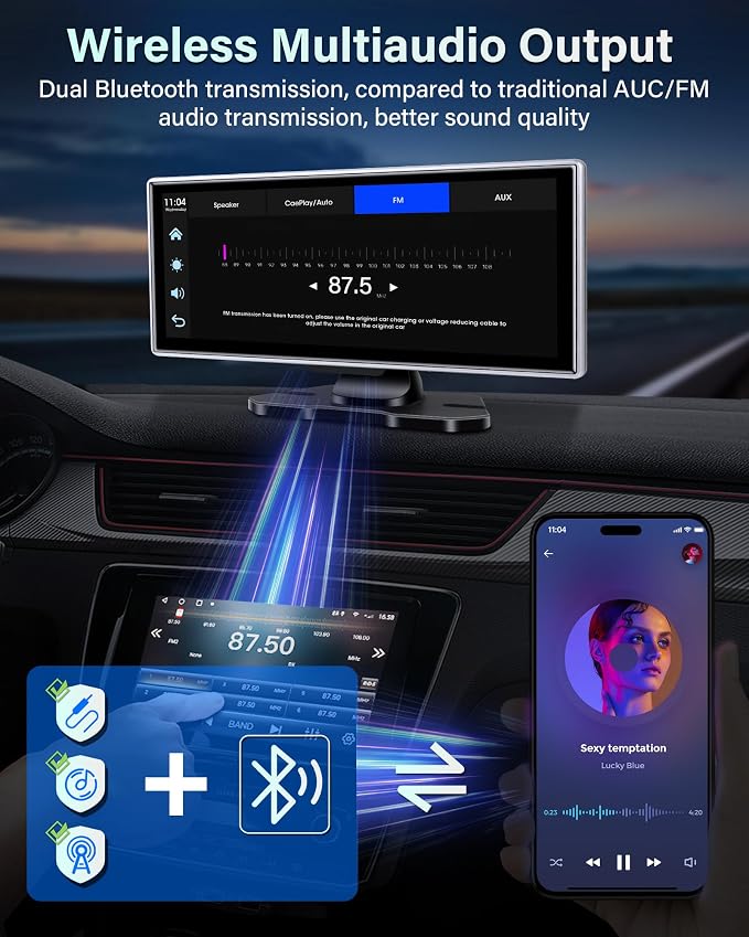 2025 Exclusive 11.26'' Portable Wireless Apple CarPlay Screen - Image 5