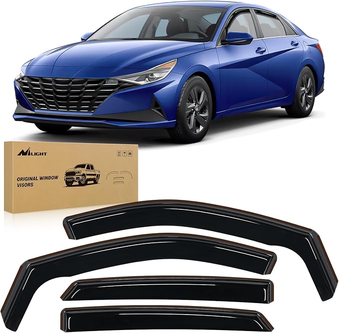 Nilight in-Channel Rain Guards for Hyundai Elantra 2021 2022 2023 2024 2025 by Nilight