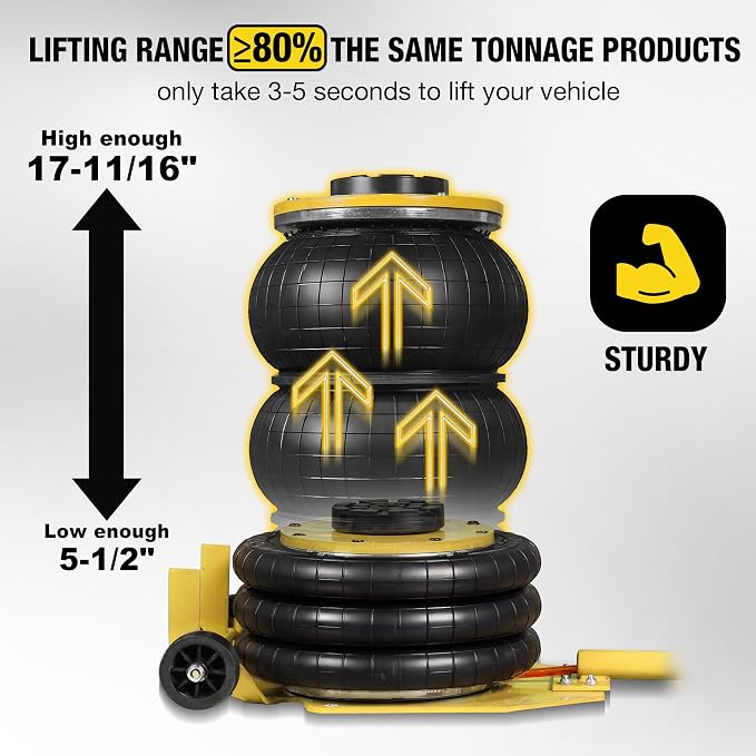 YELLOW JACKET Air Jack 3 Ton Triple Bag Air Jack - Image 5