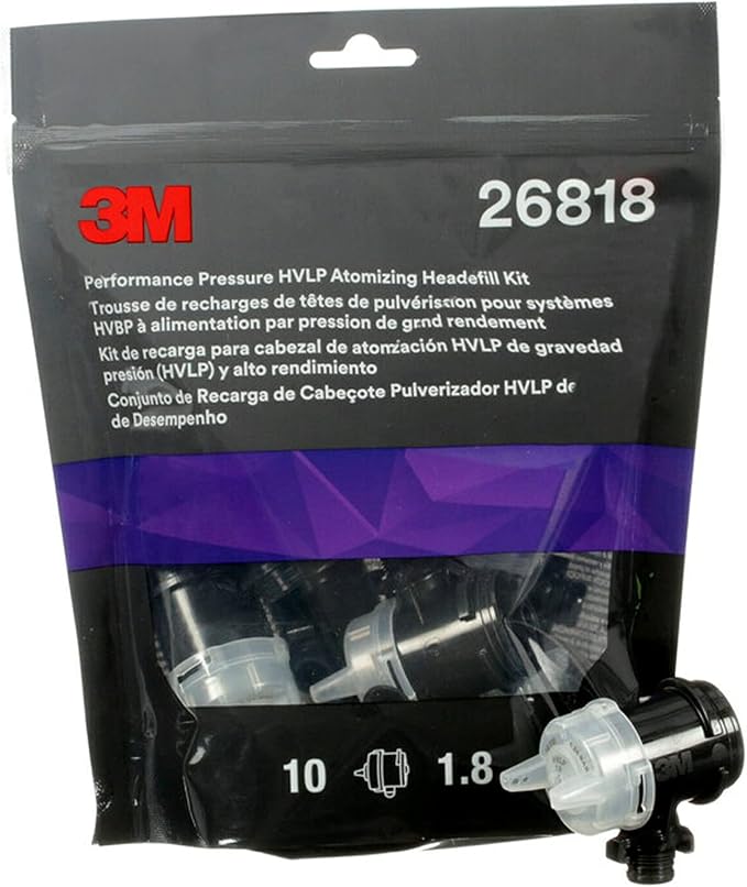 3M Performance Pressure HVLP Atomizing Head Refill Kit, Size 1.8, by 3MAutomotive